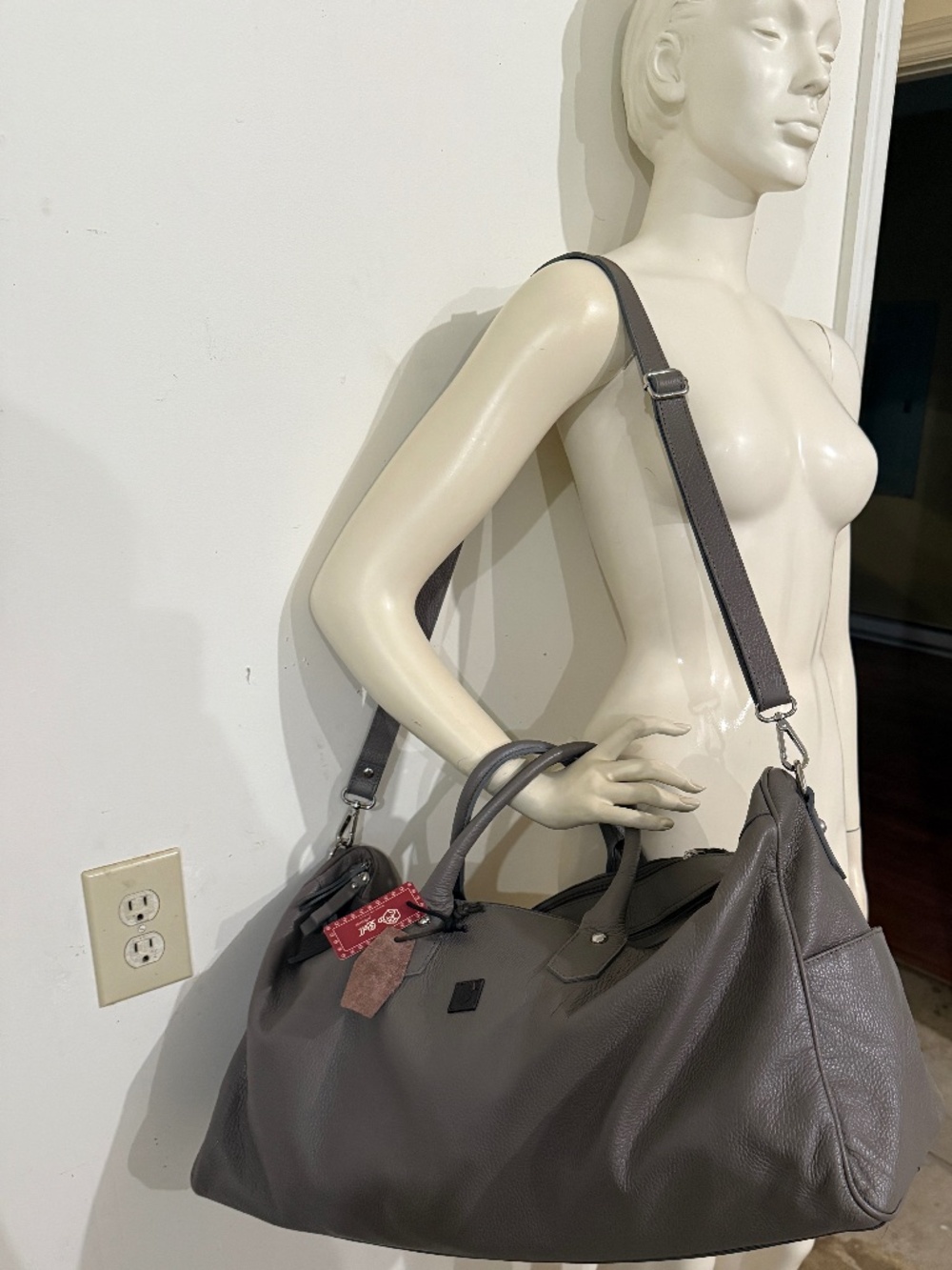 In Pell - Valentina bags grey duffle - Handmade in Italy (NWT)
